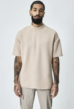 T-shirt épais à carreaux matelassés oversize