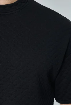 T-shirt épais à carreaux matelassés oversize