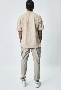 T-shirt épais à carreaux matelassés oversize