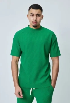 T-shirt plissé uni oversize
