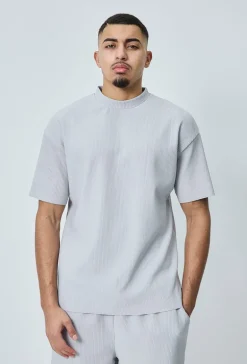 T-shirt plissé uni oversize