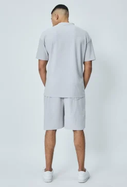 T-shirt plissé uni oversize