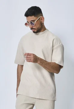T-shirt plissé uni oversize