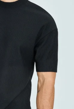 T-shirt plissé uni oversize