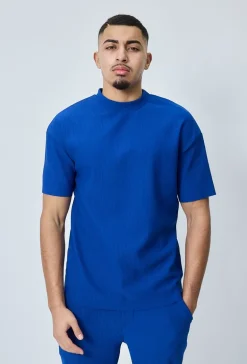 T-shirt plissé uni oversize