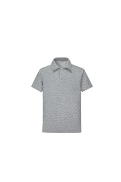 T-shirt polo damier relief