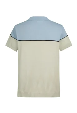 T-shirt polo en maille bicolore