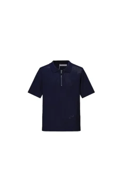 T-shirt polo zippé maille piquée