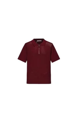 T-shirt polo zippé maille piquée