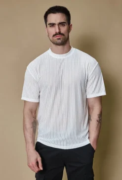 T-shirt rayé uni oversize