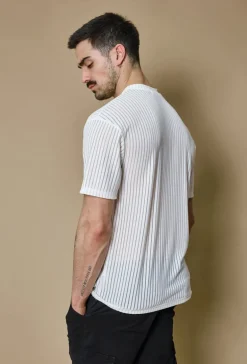 T-shirt rayé uni oversize