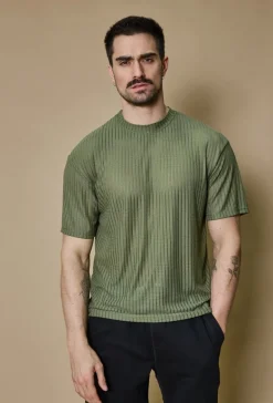 T-shirt rayé uni oversize