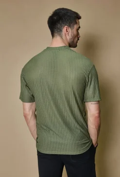 T-shirt rayé uni oversize