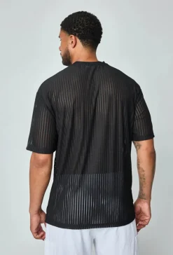 T-shirt rayé uni oversized