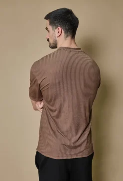 T-shirt uni à rayures oversize