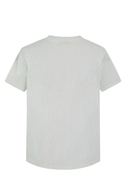 T-shirt uni en maille transparente manches courtes col rond