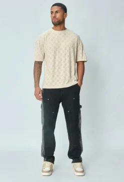 T-shirt uni oversized troué
