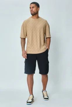 T-shirt uni oversized troué