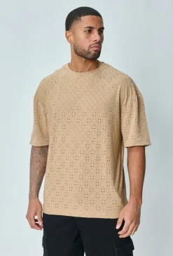 T-shirt uni oversized troué