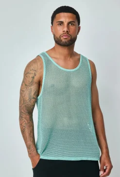 T-shirt uni sans manches trouée courtes