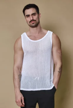 T-shirt uni sans manches trouée courtes