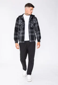 Veste à capuche avec motif à carreaux