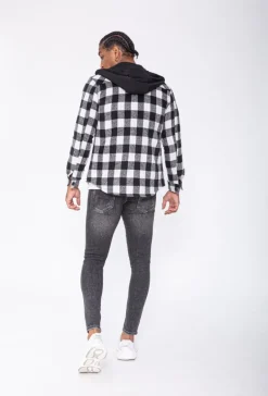 Veste à capuche avec motifs à carreaux