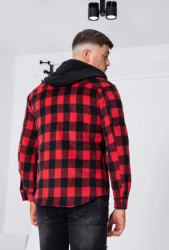 Veste à capuche avec motifs à carreaux
