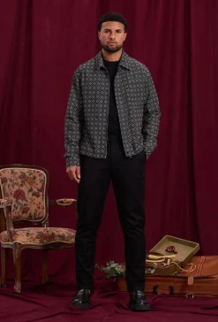 Veste à col chemise avec des motifs reguliers