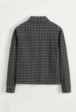 Veste à col chemise avec des motifs reguliers