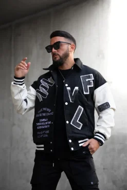 Veste americaine brodée avec col à revers