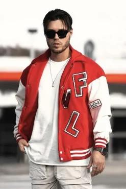 Veste americaine brodée avec col à revers