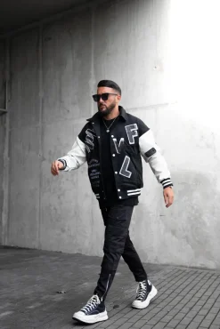 Veste americaine brodée avec col à revers