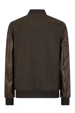 Veste avec manche simili cuire