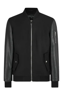 Veste avec manche simili cuire
