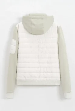 Veste bi matière à capuche ajustable avec lacet