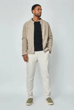 Veste biker simili daim