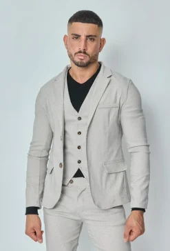 Veste blazer stretch à uni