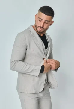 Veste blazer stretch à uni
