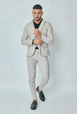 Veste blazer stretch à uni