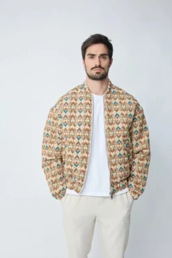 Veste bomber à motifs colorés