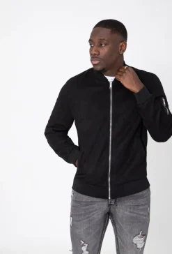 Veste bomber en simili daim