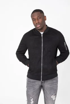 Veste bomber en simili daim