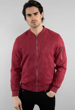 Veste bomber en simili daim