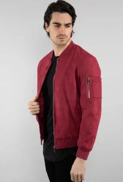 Veste bomber en simili daim