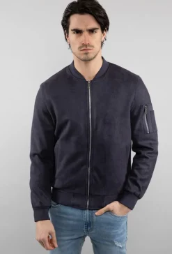 Veste bomber en simili daim