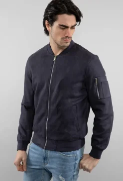 Veste bomber en simili daim