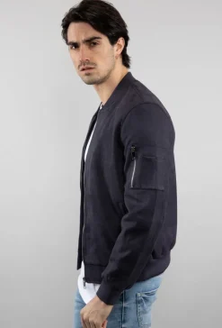 Veste bomber en simili daim