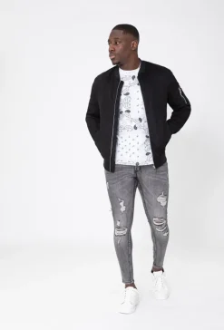 Veste bomber en simili daim