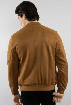 Veste bomber en simili daim